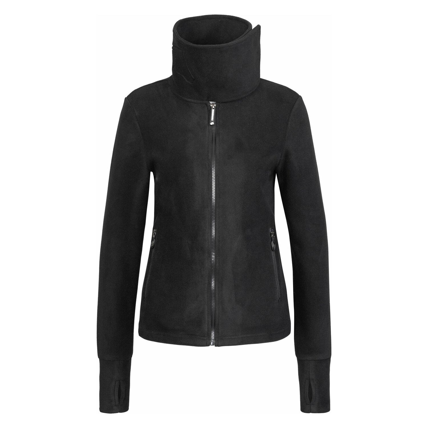 black forest Fleecejacke mit hohem Kragen  - black