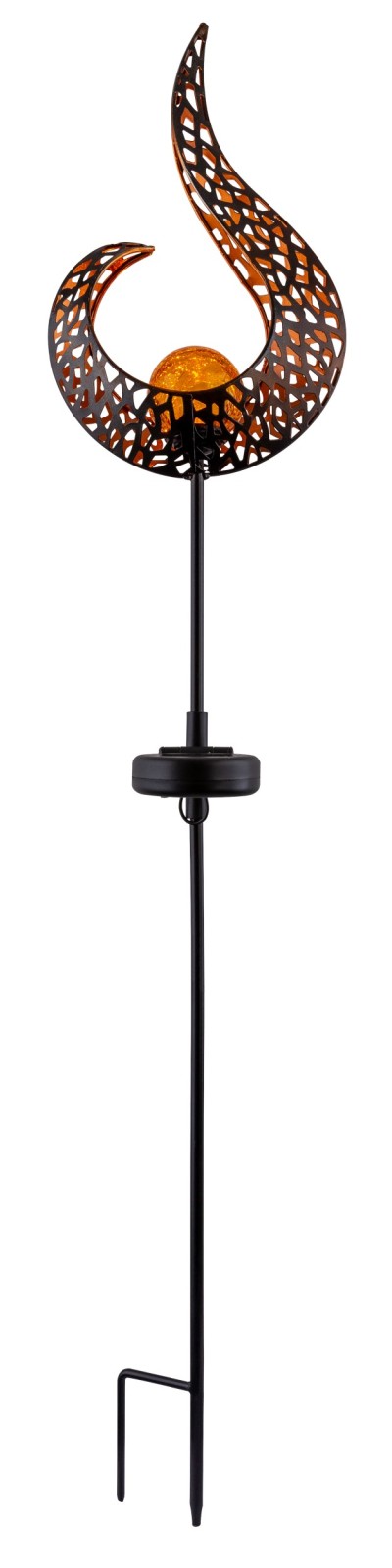 LED-Solarleuchte - schwarz-gold - 90 cm hoch