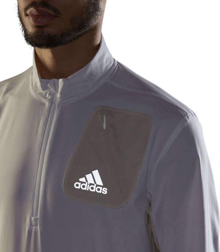 adidas Primeblue Half-Zip Running jakke Hvid