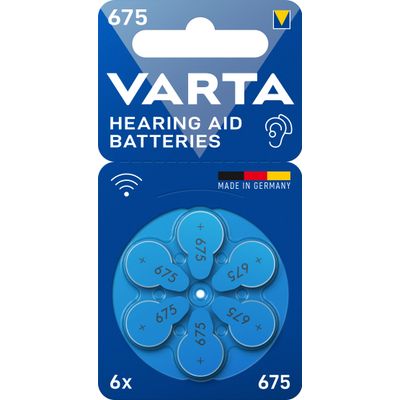 VARTA - Lot de 6 piles auditives ZA675/PR44