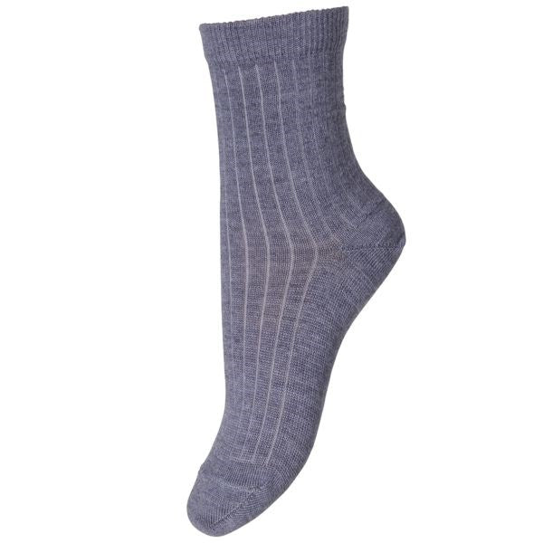 MP 718 Wool Socks Rib 491 Grey - Mp Danmark → Luksusbaby.dk