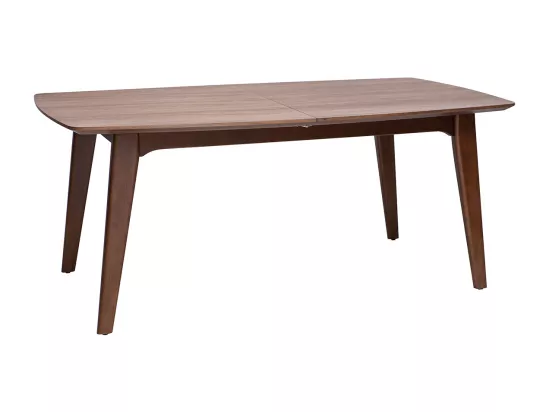 Table extensible rallonges intégrées rectangulaire en bois foncé noyer L180-230 cm FIFTIES