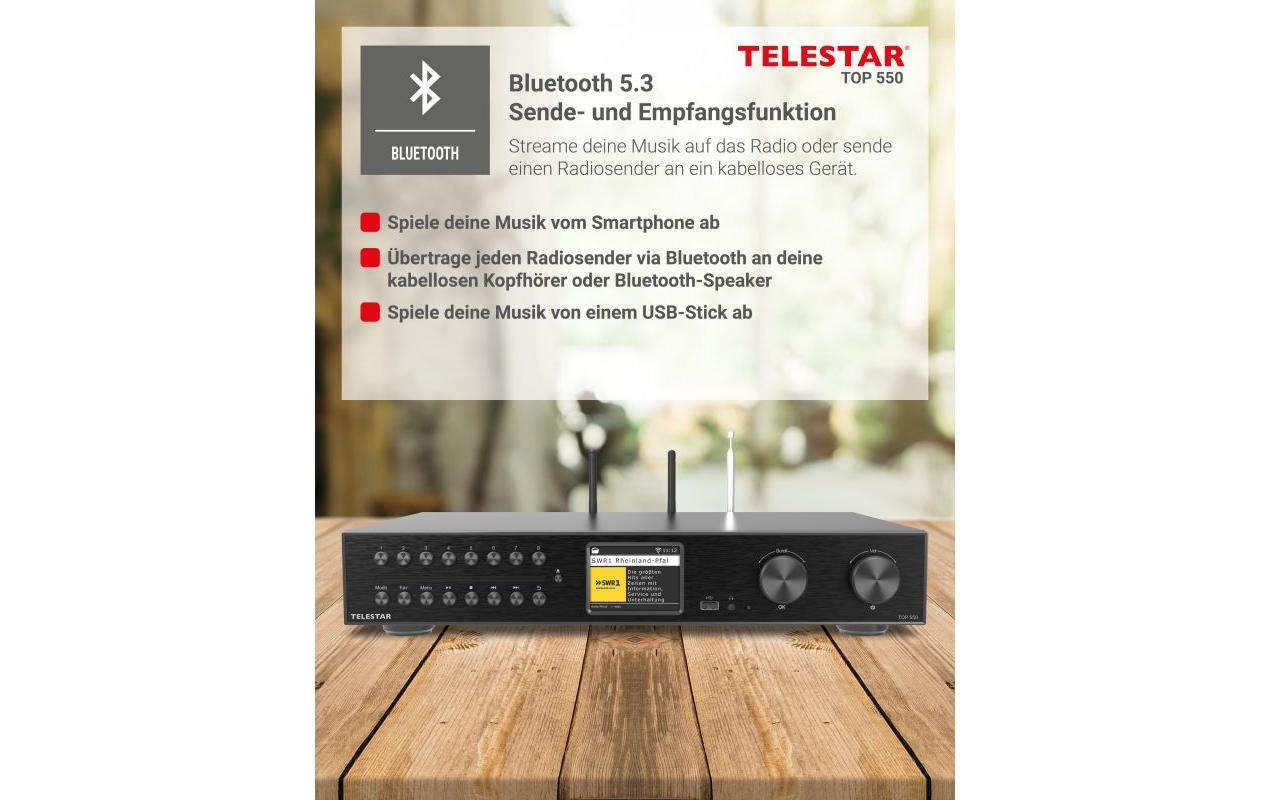Netzwerk-Audioplayer TOP 550 Schwarz<br>All-In-One-HiFi-System mit DAB+/FM, Internetradio und CD-Player