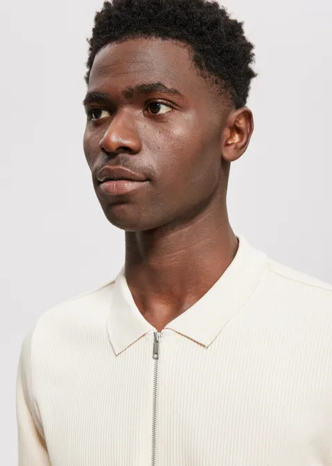 Polo met rits off-white (CREME.L)