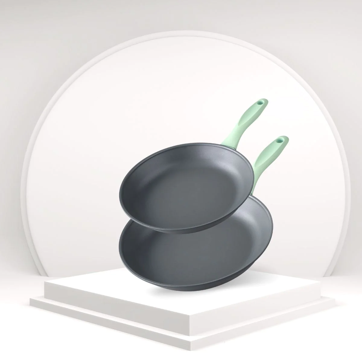 Lot de 2 poêles à frire de 20 cm et 24 cm en aluminium recyclé Fackelm