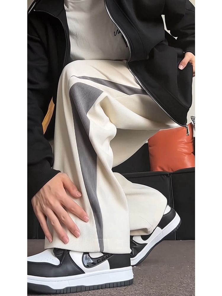 Giuliana - Gestreepte wijde broek met trekkoordtaille