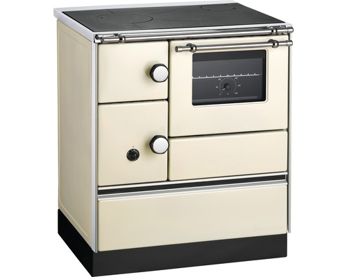 Westminster K176/A-70 vaste brandstoffornuis, ivoor, oven rechts met stalen kookplaat