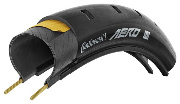 Pneu Route Continental Aero 111 700 mm Tubeless Ready Souple Vectran Breaker Vortex Generators ACT BlackChili
