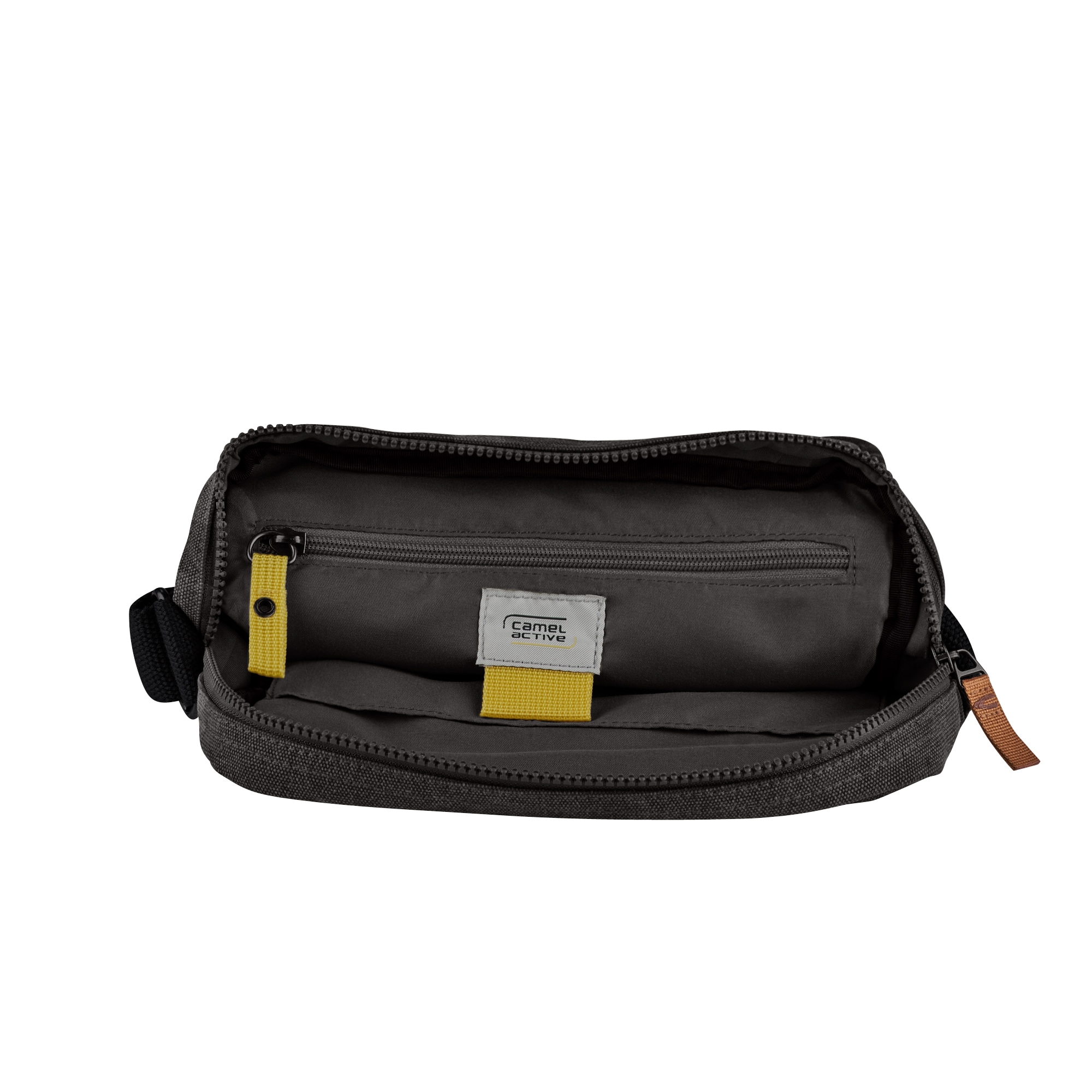 camel active Umhängetasche »Air« Canvas Modell aus weichem Lederimitat abgerundet mit Applikationen
