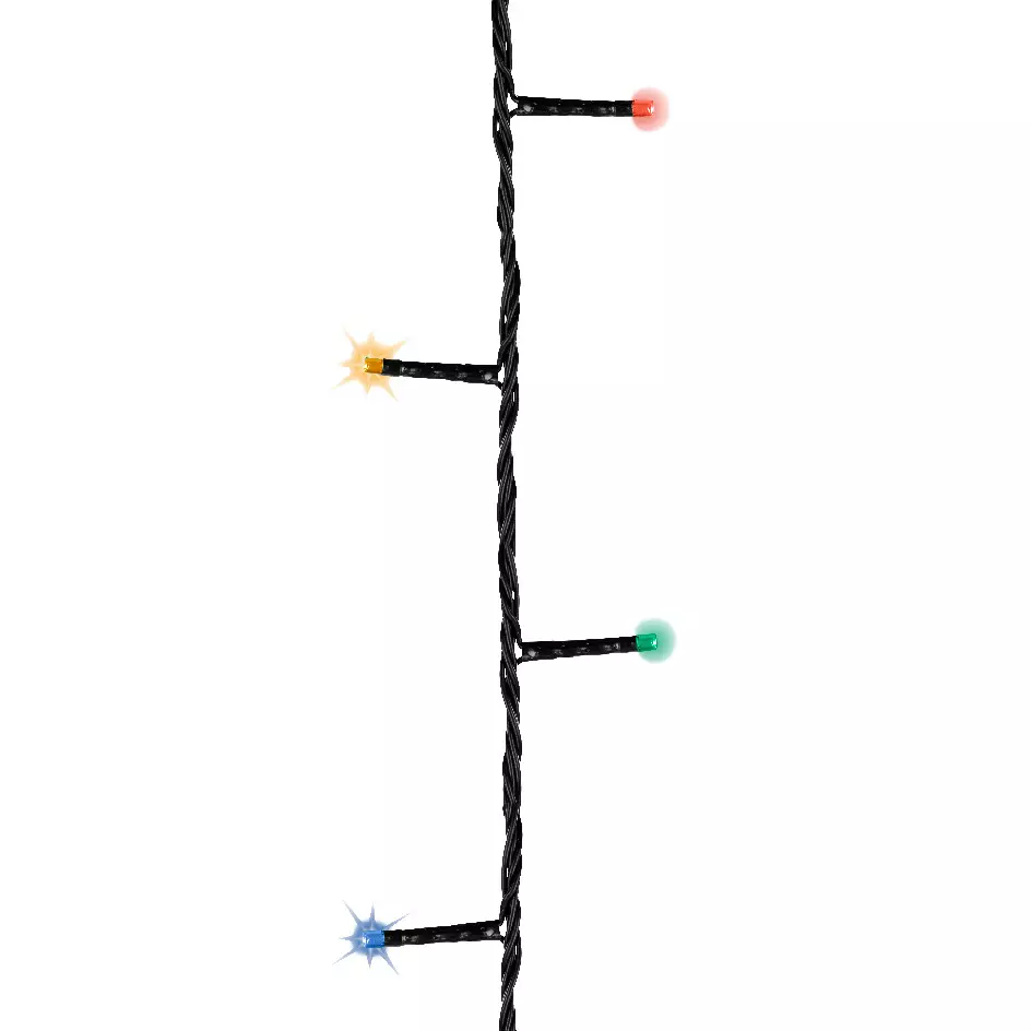 Guirlande lumineuse à piles 3,50 m 48 LED câble noir Durawise Multicolore