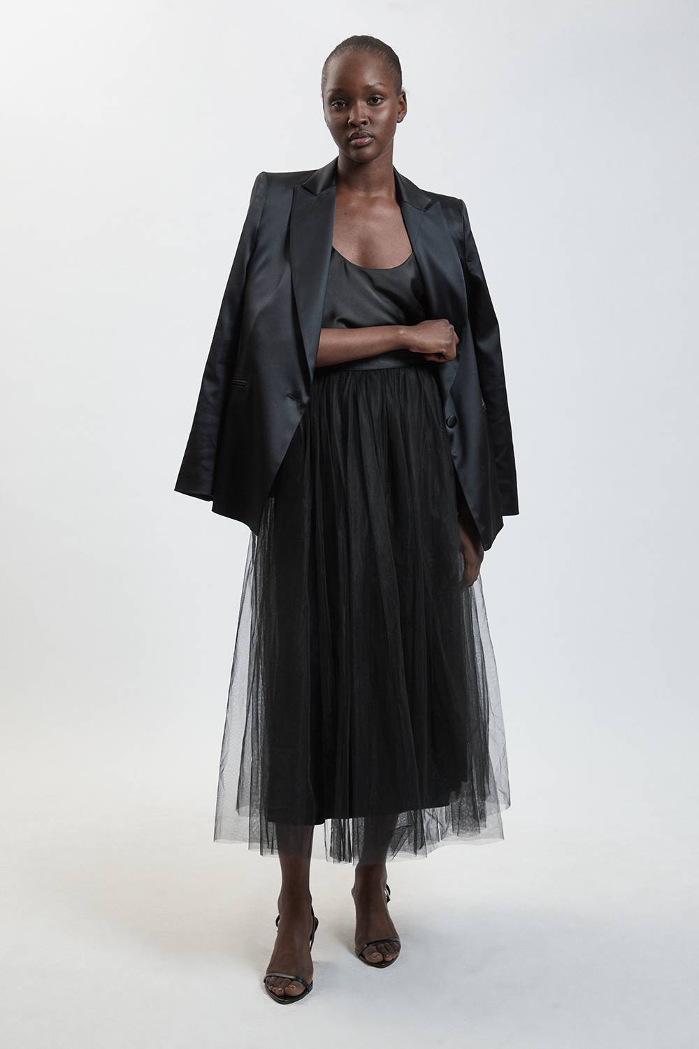 KarenMillen Lydia Millen Jupe Maxi Tissée en Tulle