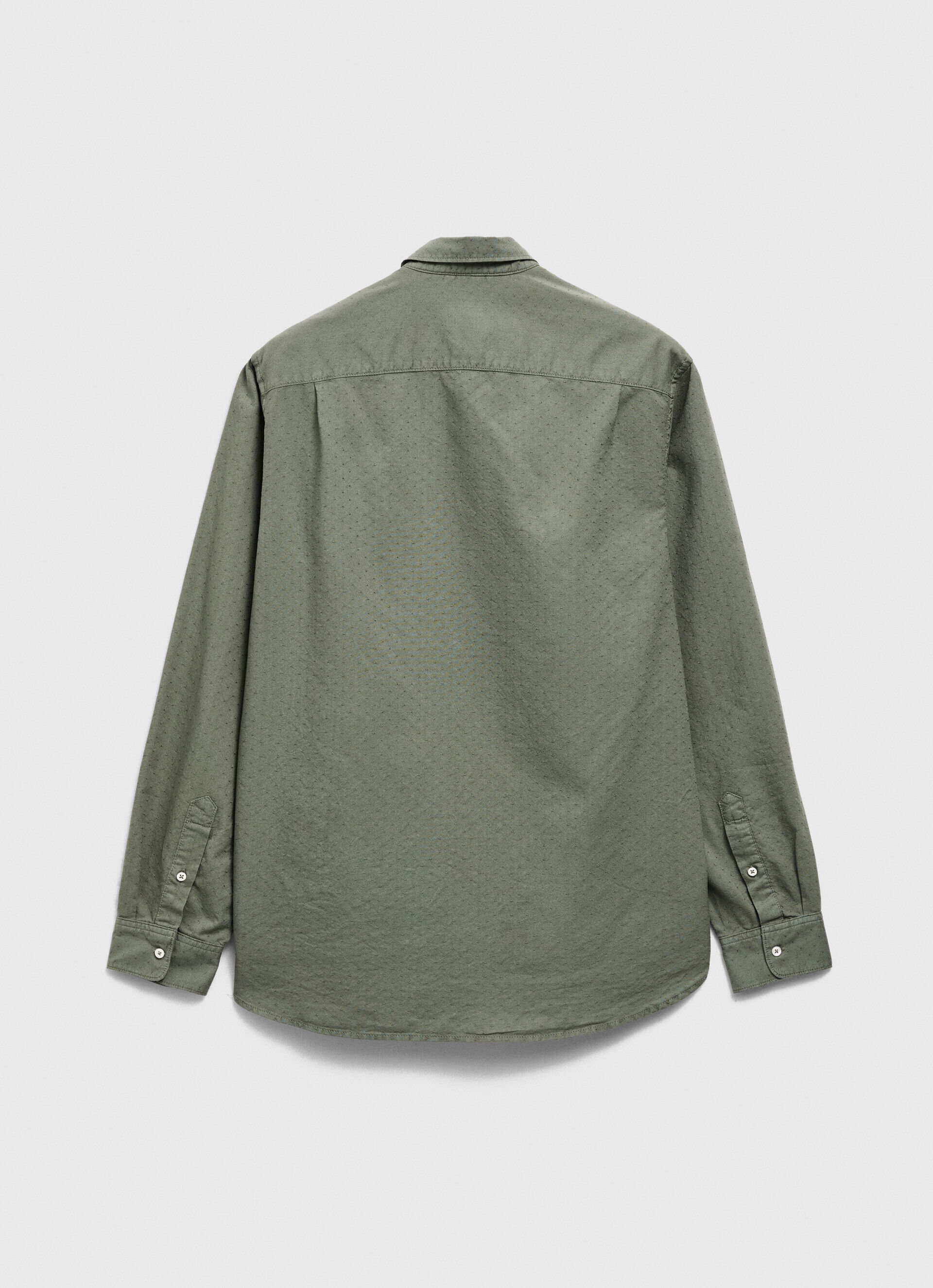 CAMISA DOBBY DE CORTE REGULAR - verde-esmeralda