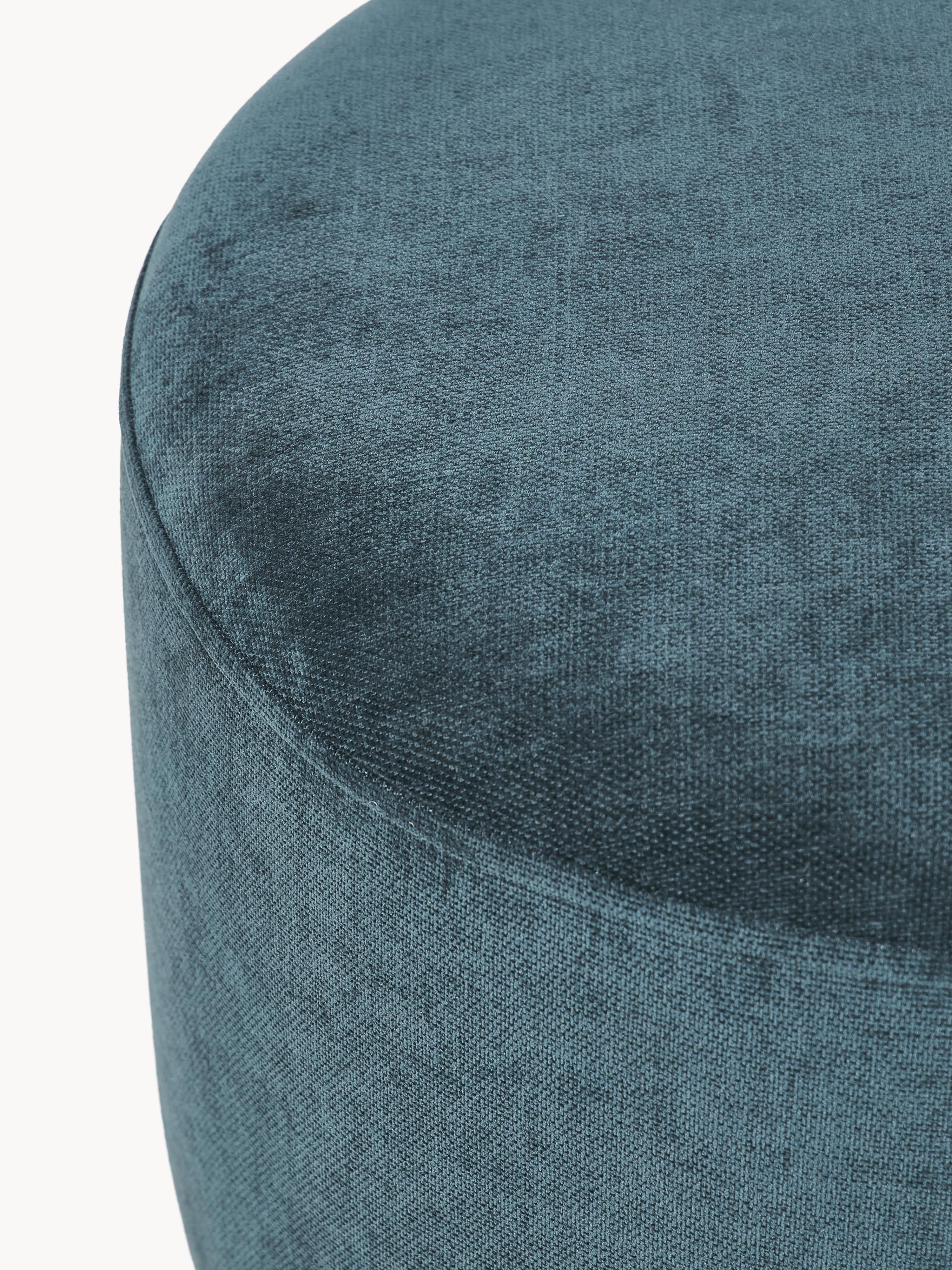 Beklede poef Lino met bolpoten met marmerlook