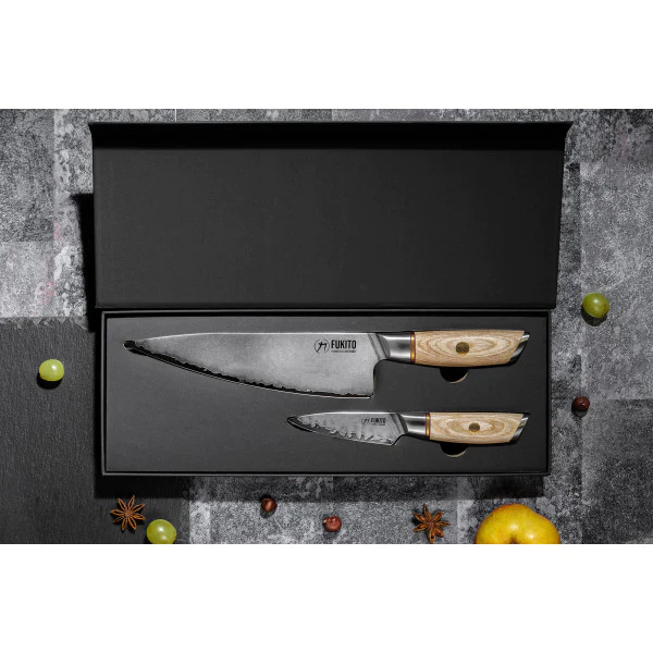 Coffret 2 couteaux de cuisine Fukito Pakka San Mai Fukito