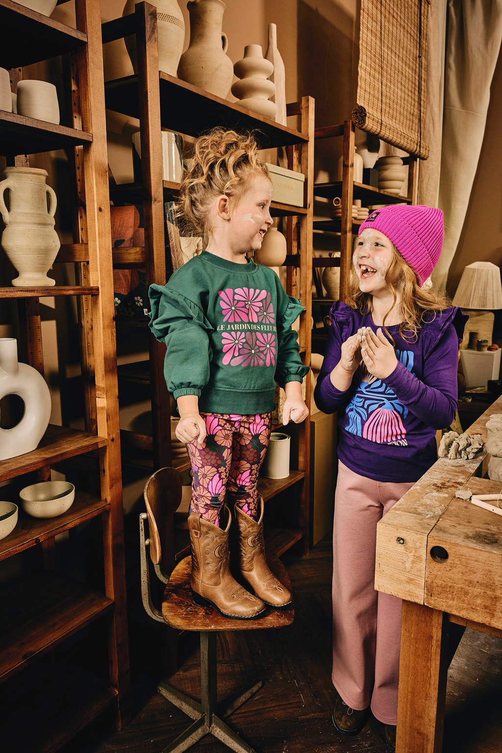Z8 longsleeve Volente met ruches paars