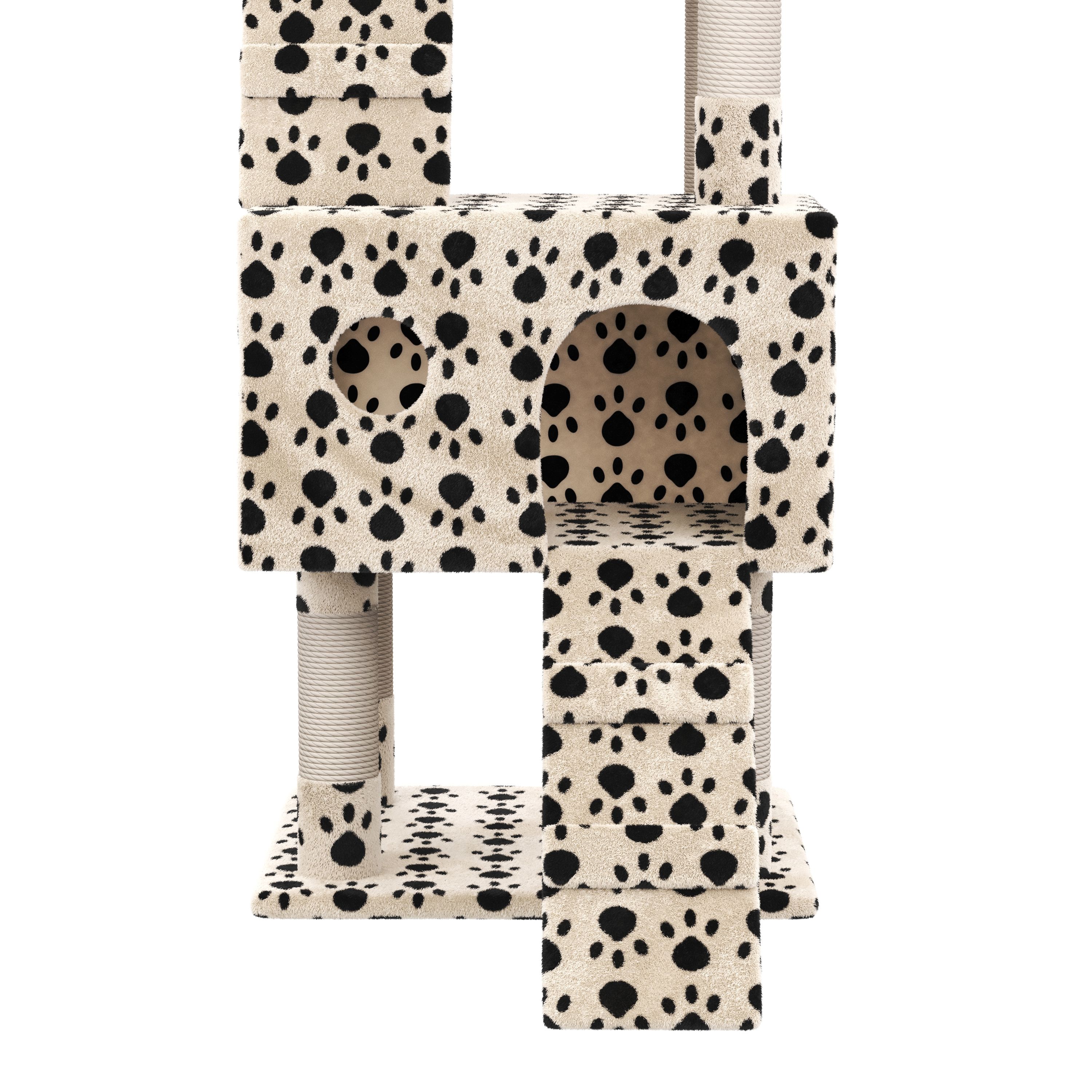 Katzenbaum MAX 182 cm beige mit Pfoten