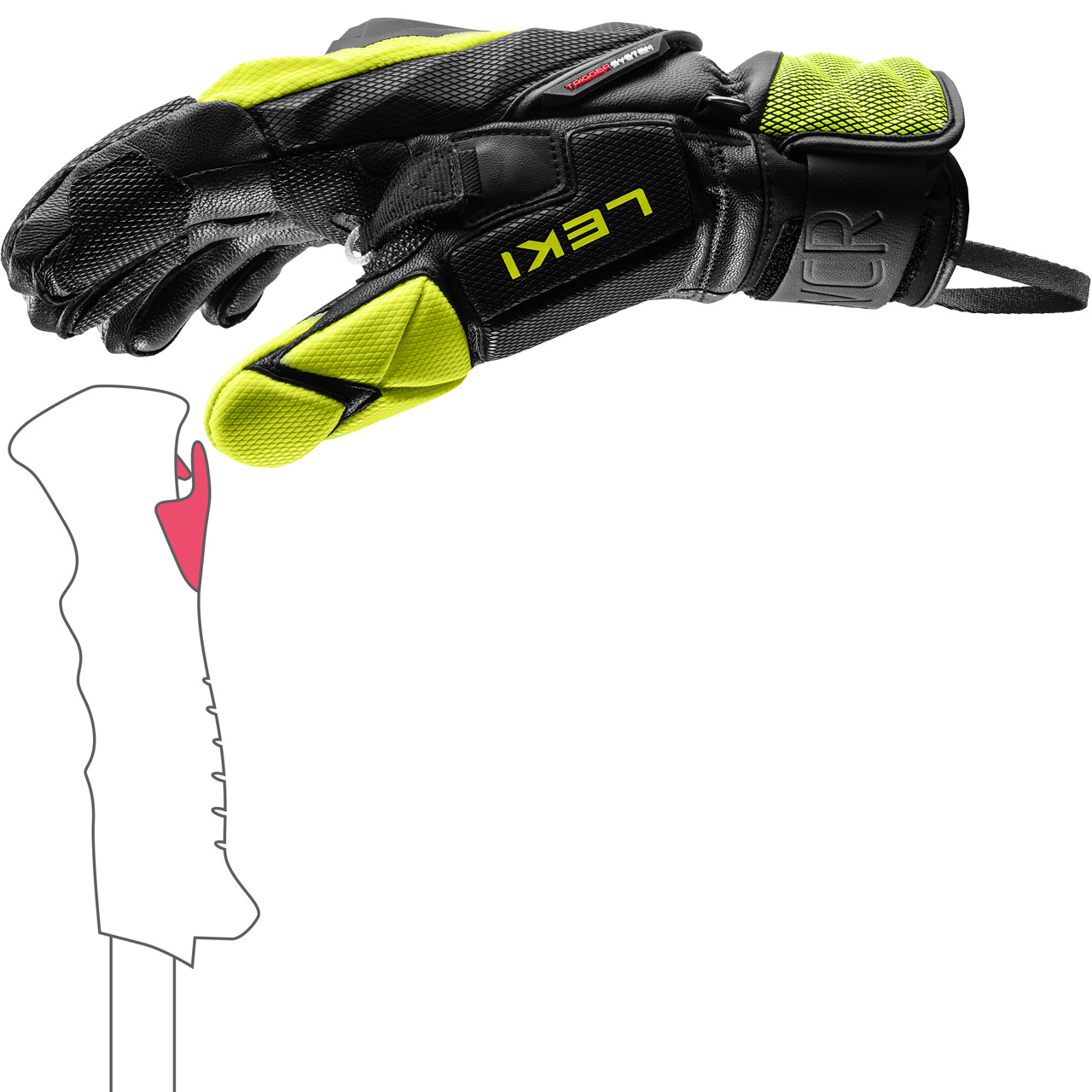 Leki Herren Handschuh WCR VENOM SL 3D black-/ice lemon | Leki | L | Brands | XSPO-Fashion