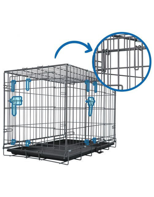 Adori Safety+ Bench Met 2 Deuren Grijs - Hondenbench