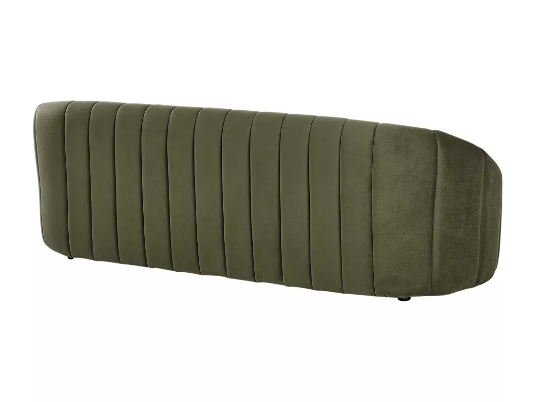 Canapé coquillage 3 places en velours vert foncé MALUNG