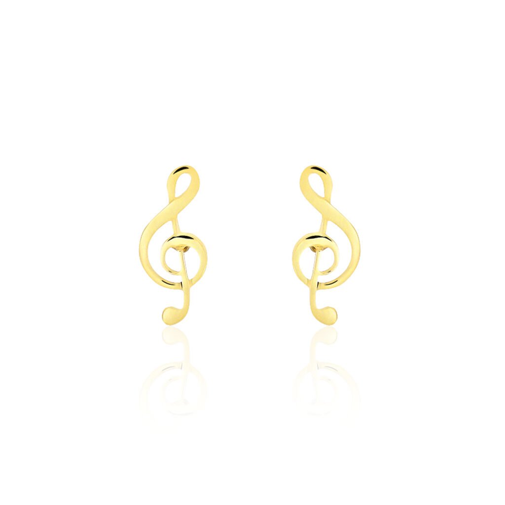 Boucles D'oreilles Puces Bayram Musique Or Jaune