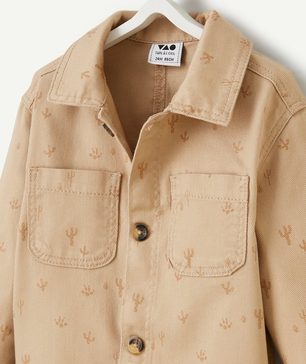 CHEMISE BÉBÉ GARÇON EN VISCOSE RESPONSABLE MARRON ET CACTUS
