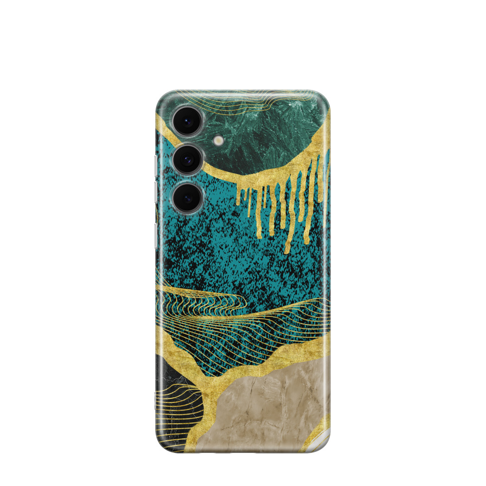 Samsung Galaxy S24 FE Gummi Hülle Marmor Marble 14 - Grün