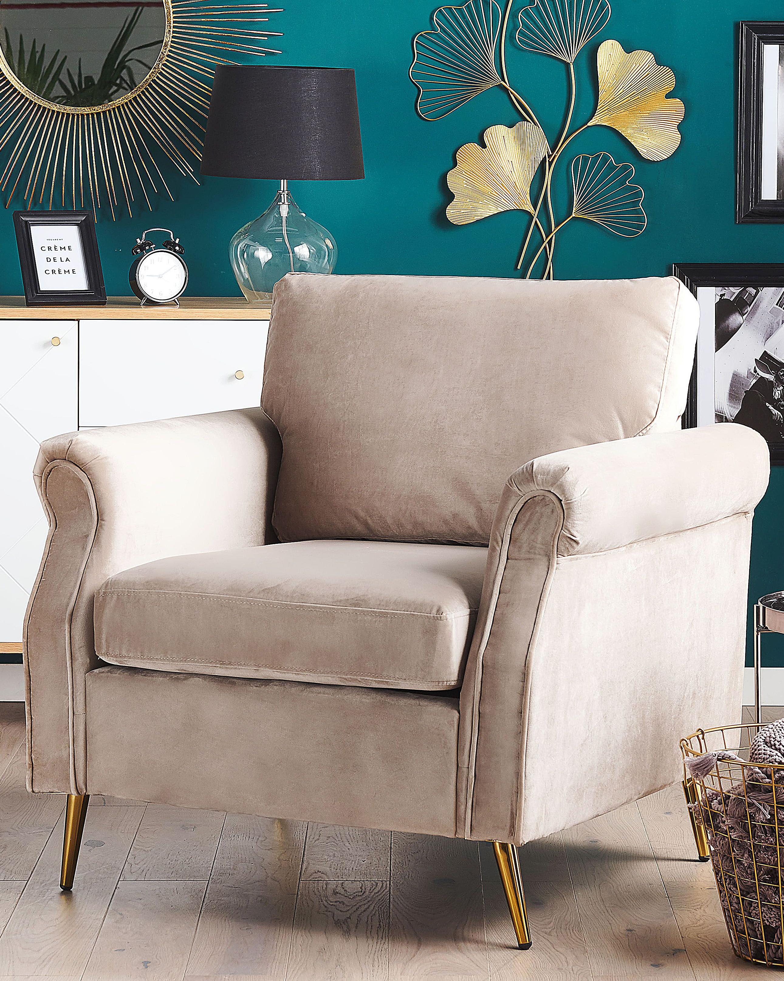 Fauteuil VIETAS Fluweel Taupe