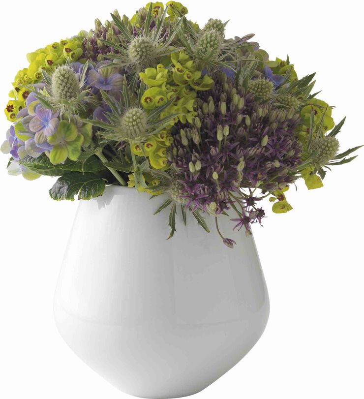 Royal Copenhagen Hvid Riflet 15 cm. vase - medium Hvid