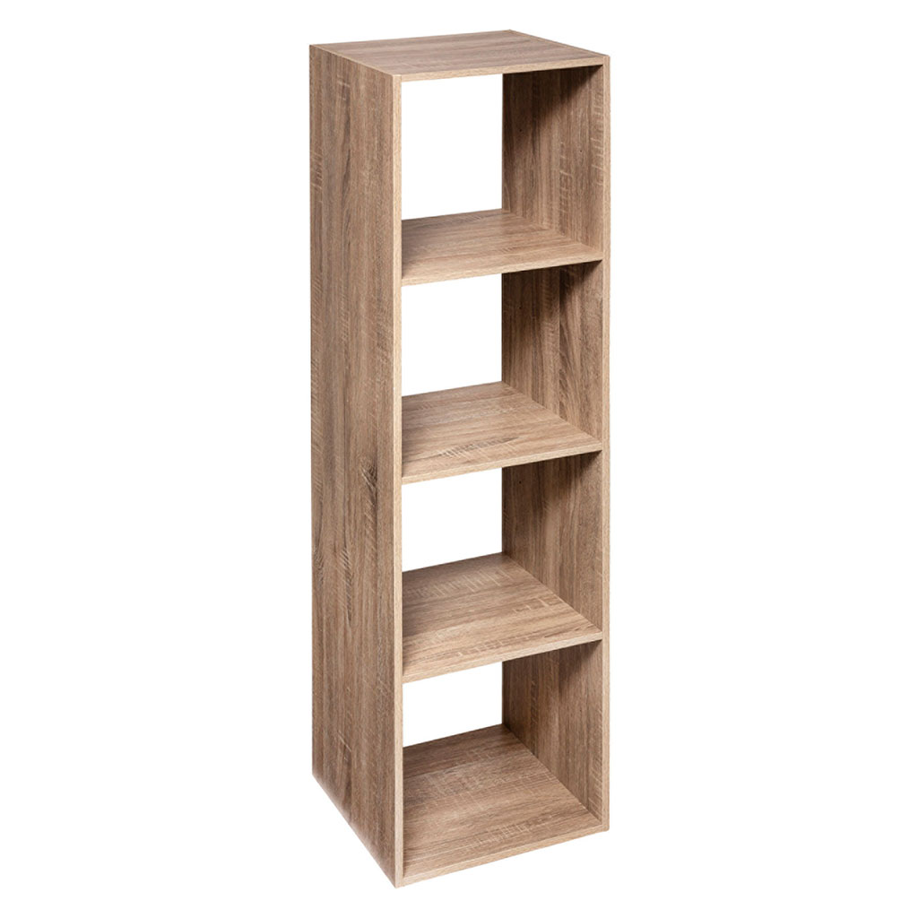 Etagère colonne 4 casiers Mix'n Modul bois naturel 34.4x134cm
