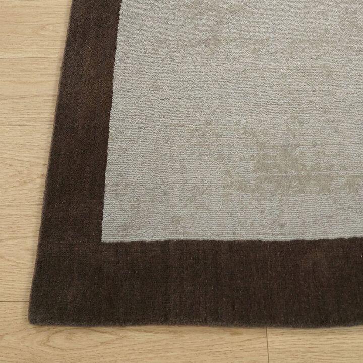 Laagpolig vloerkleed - Lucien Border Creme | Mid-century modern