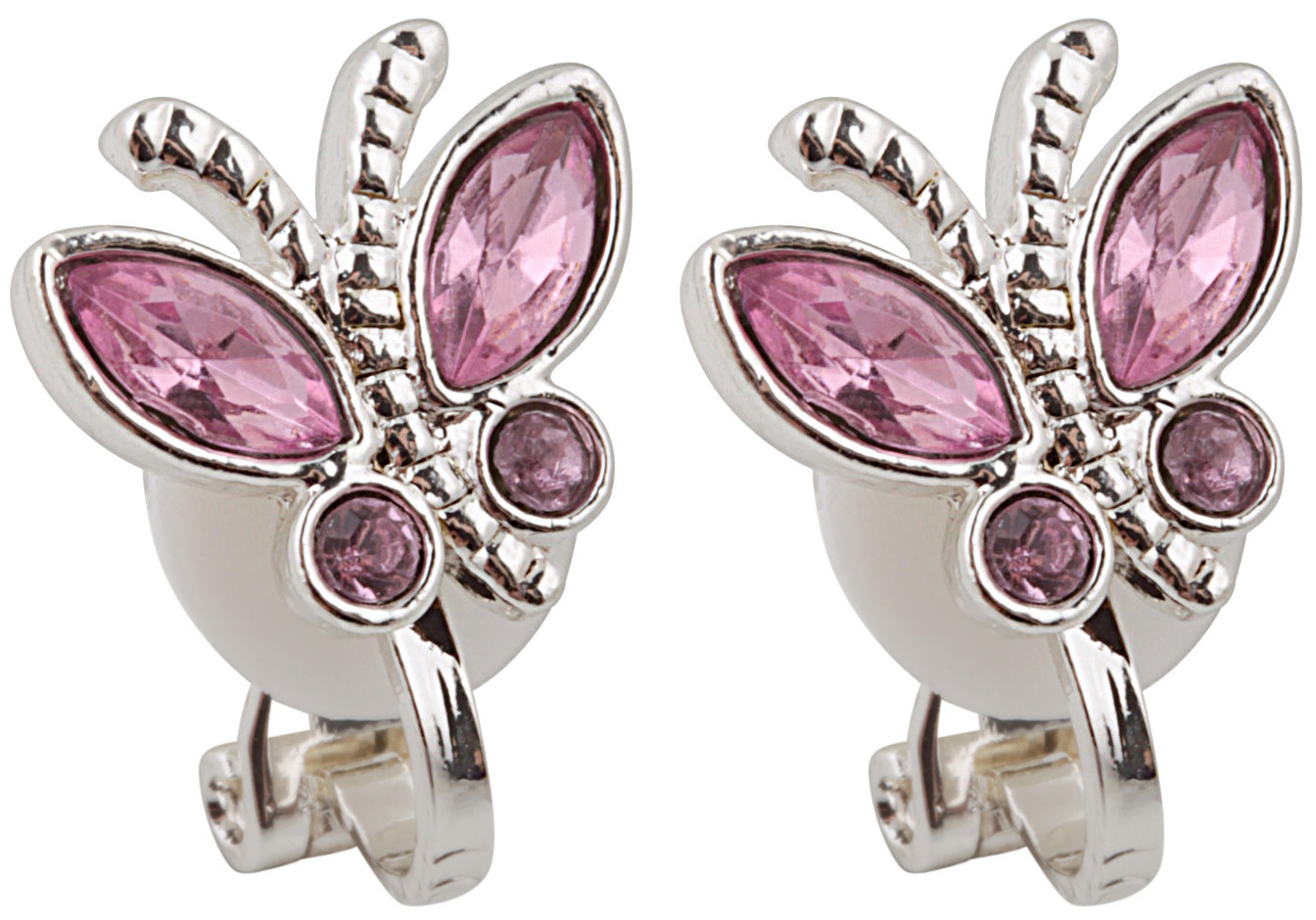 Kinder Ohrclips - butterfly \/ Rosa