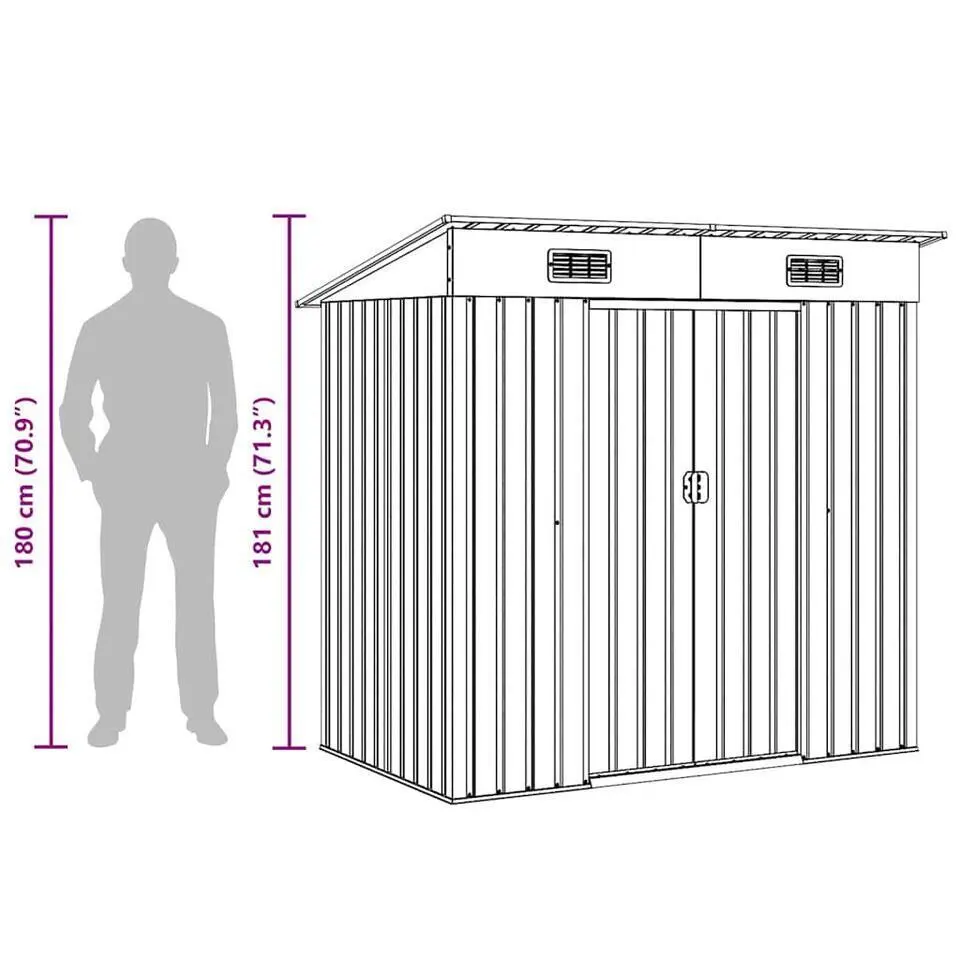 vidaXL - Tuinschuur - Antraciet - Staal