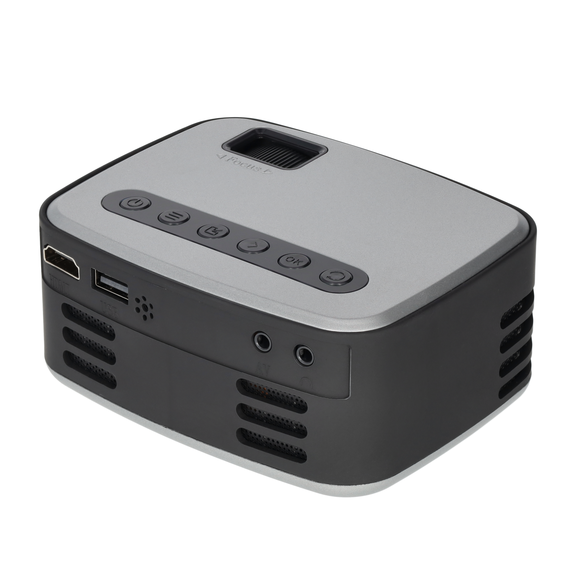 Mini Multimedia LED Projektor Beamer Heimkino (600 Lumen) 1080p Full HD / HDMI / USB - Grau / Schwarz