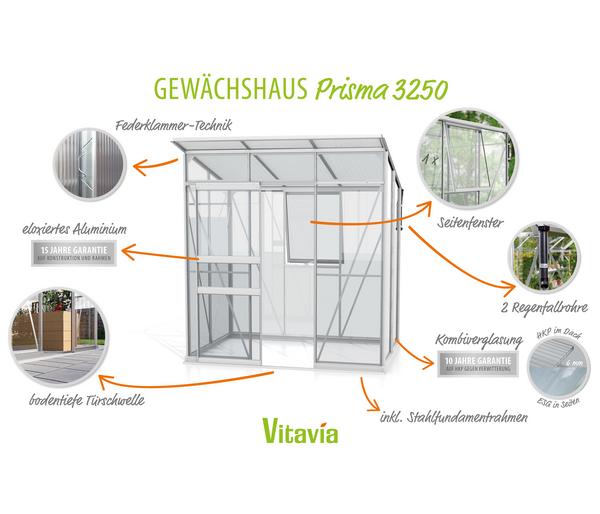 Vitavia Gewächshaus Prisma 3250 ESG/HKP,