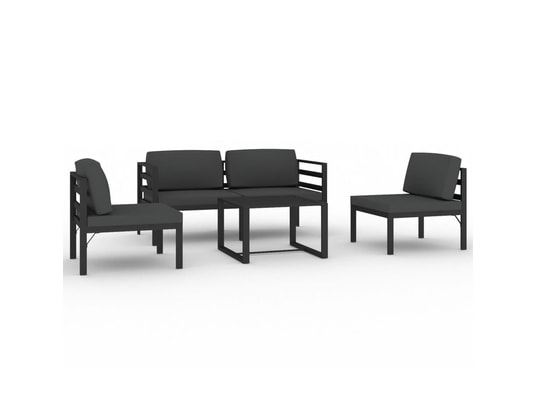 VIDAXL - Salon extérieur Salon de jardin 5 pcs avec coussins aluminium anthracite