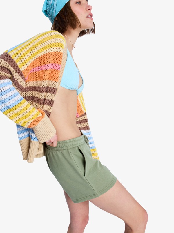 Surf Stoked Short à taille élastique Vert Femme