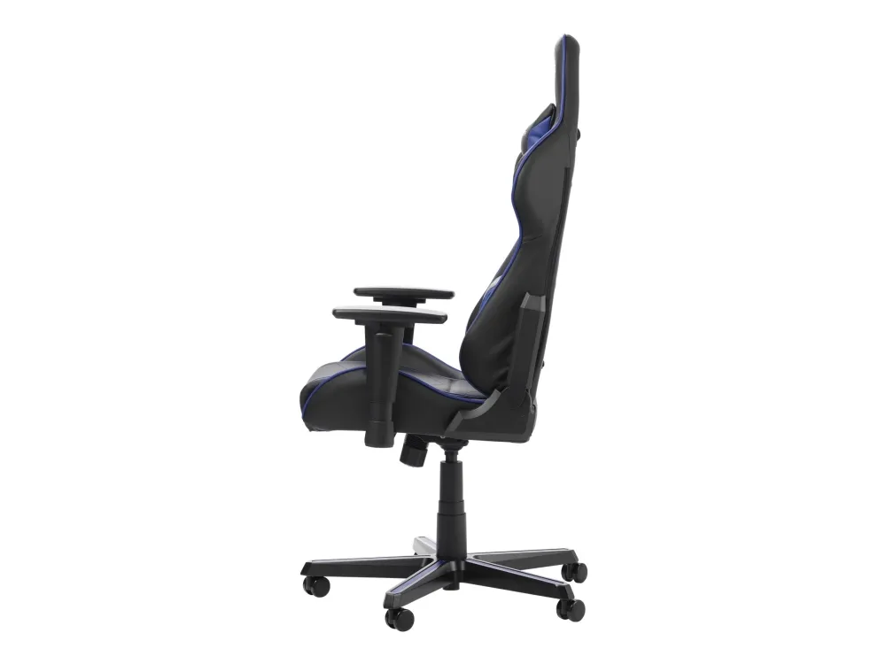 DXRacer Formula Series F08-NI - Stol - armstøtter - T-formet - vippe - drejeled - polyuretan-læder, højdensitets koldskum - indigo