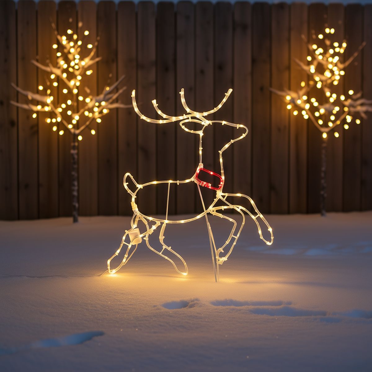 Kerst vloerlamp hert 50cm incl. LED met timer IP44 - Pax