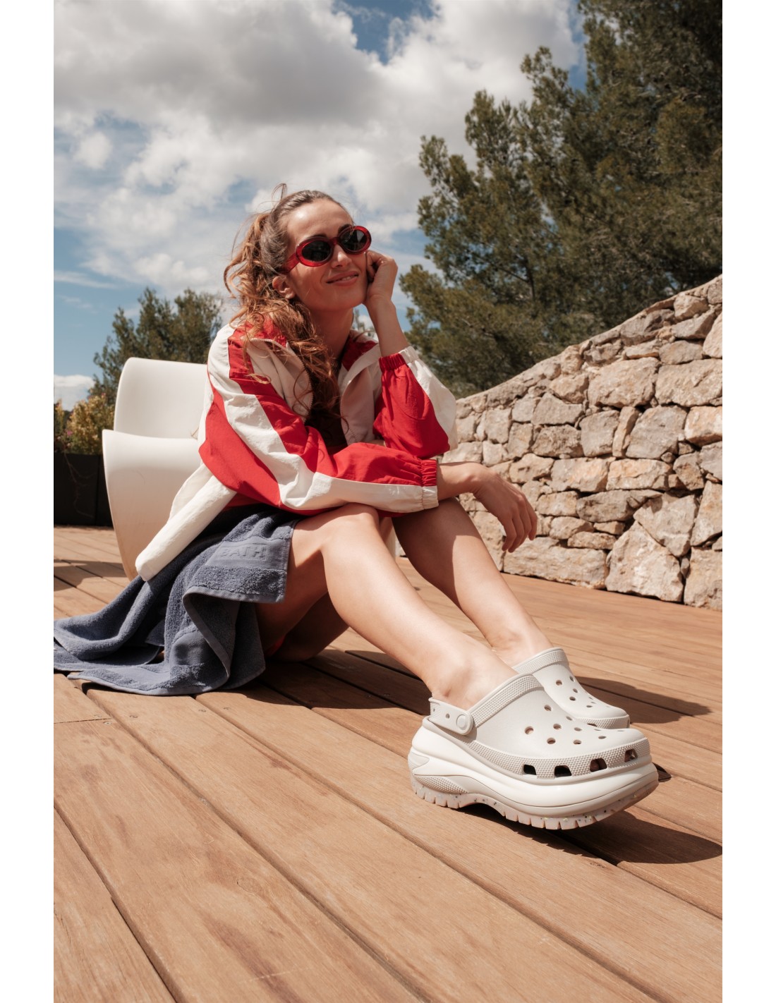 crocs Sabots Femme Classic Mega Crush Clog Gris