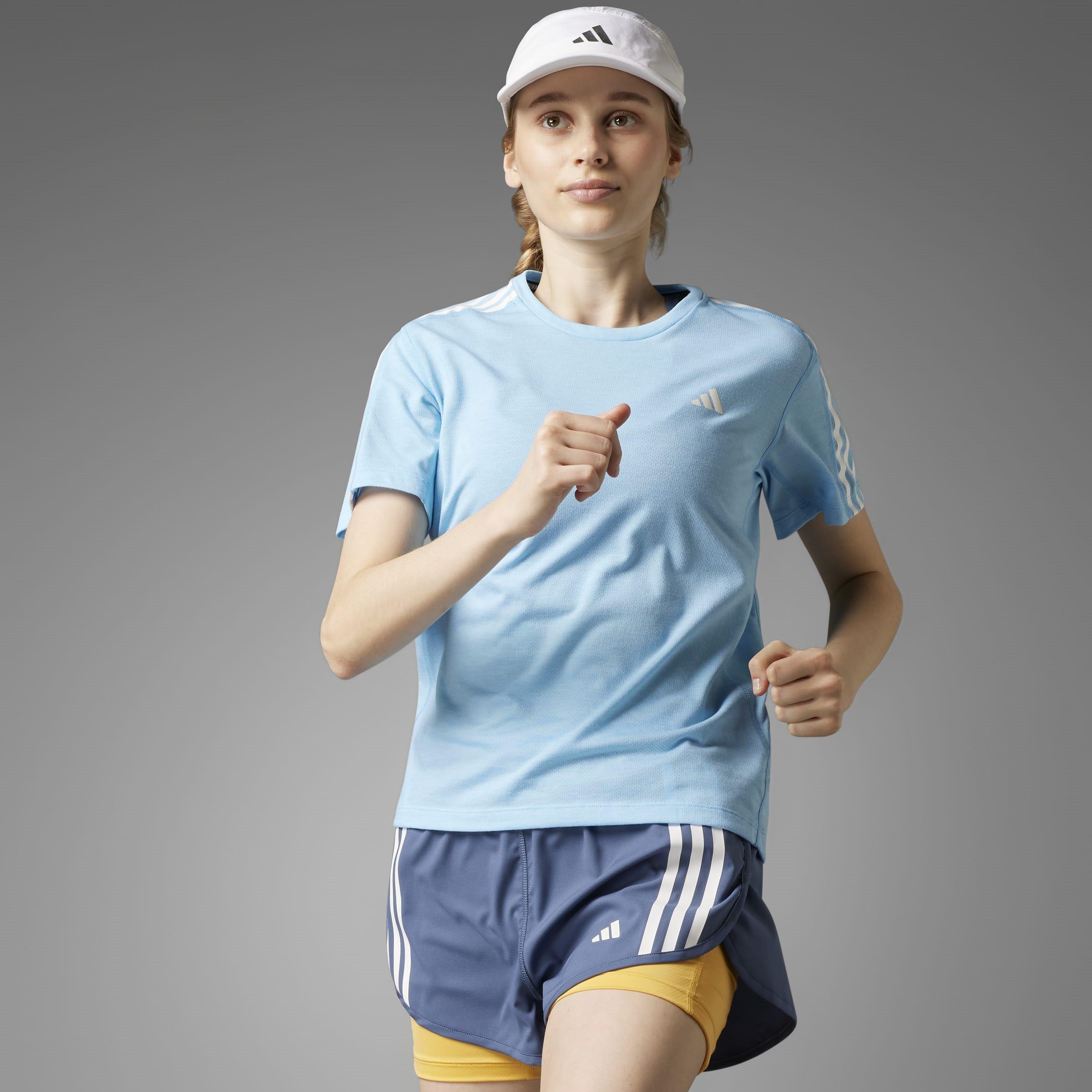adidas Own The Run Three Stripe T Shirt Womens
