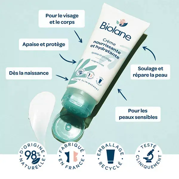 Biolane - Creme Nutritivo e Hidratante - Bebê - Acalma e Protege - 100 ml