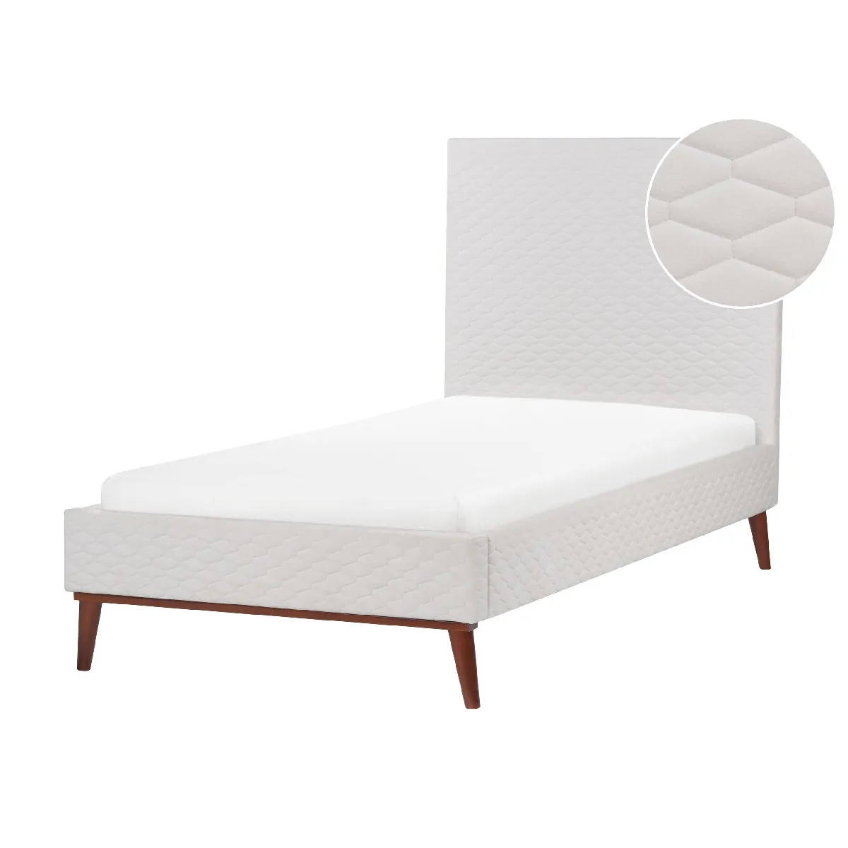 BELIANI Lit BAYONNE 90x200 - Blanc cassé