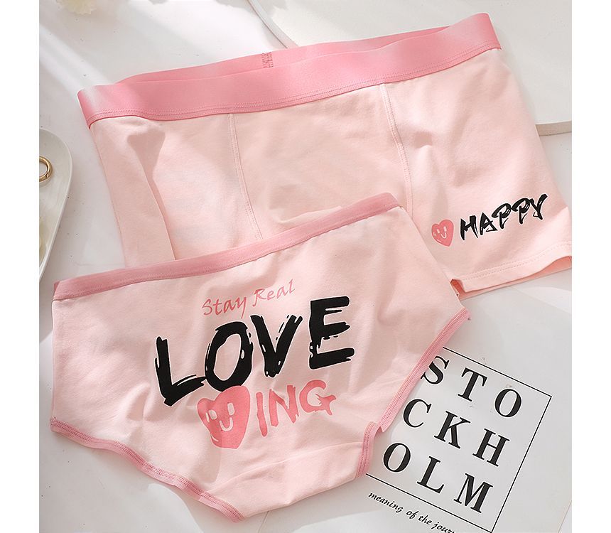 Pancherry - Matching set voor koppels: boxershort met patroonprint + panty