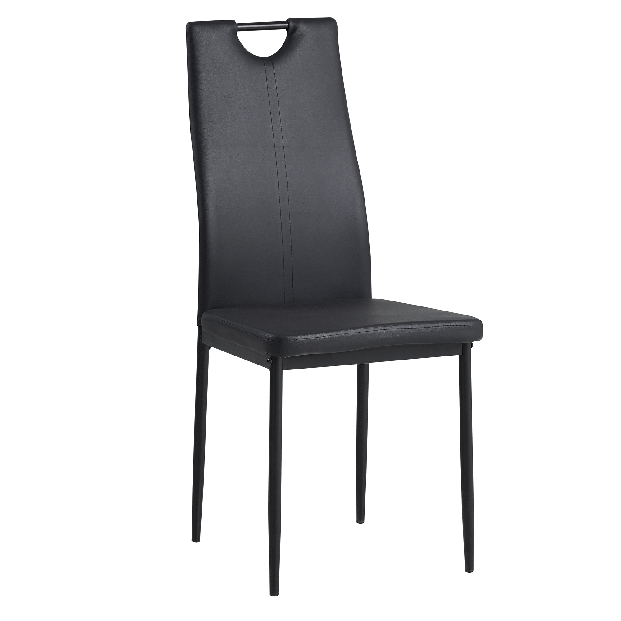 Albatros Esszimmerstühle SALERNO 4er Set, Schwarz -Edles Italienisches Design, Polsterstuhl Kunstleder-Bezug, Modern und Stilvoll am Esstisch - Küchenstuhl, Stuhl Esszimmer hohe Belastbarkei