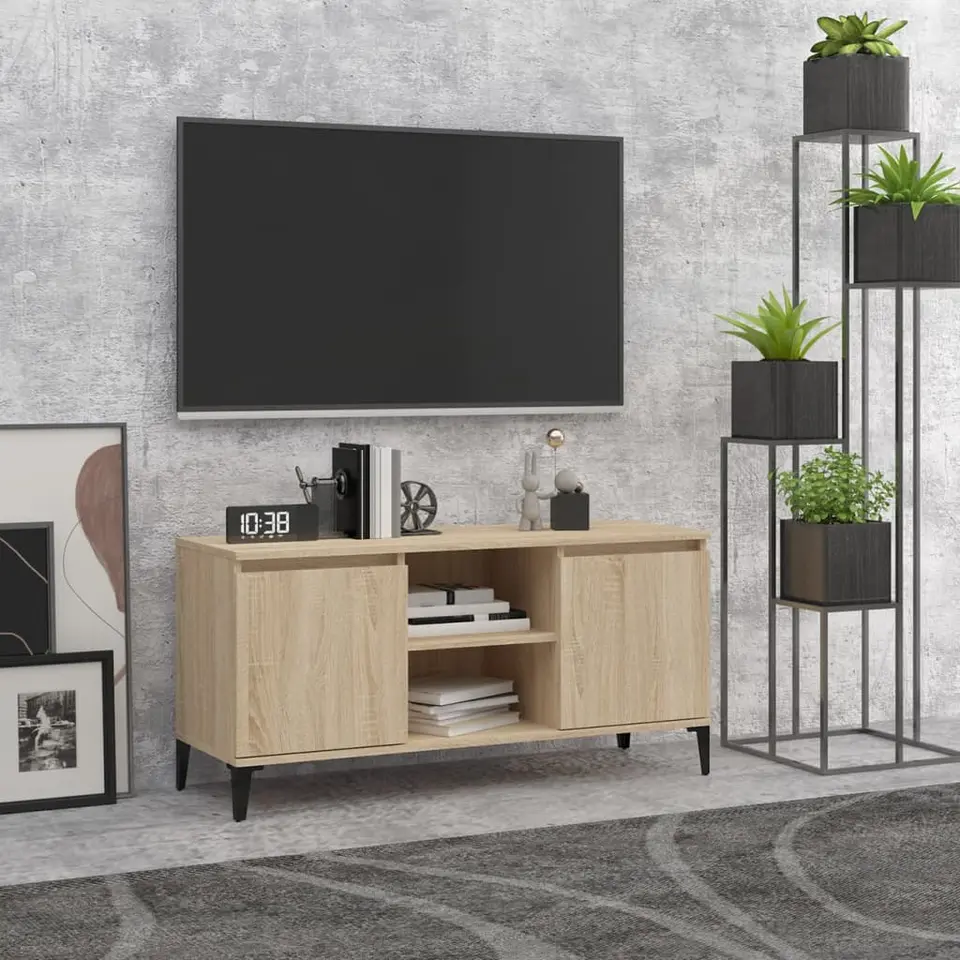 vidaXL - Tv-kast - Bruin - Bewerkt hout