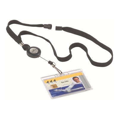 Durable - 10 Lacets pour badge - cordon enrouleur - noir