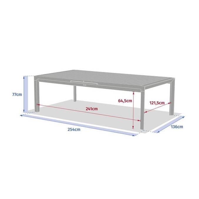 Table de jardin extensible ÉVASION Effet bois Lin & Argile