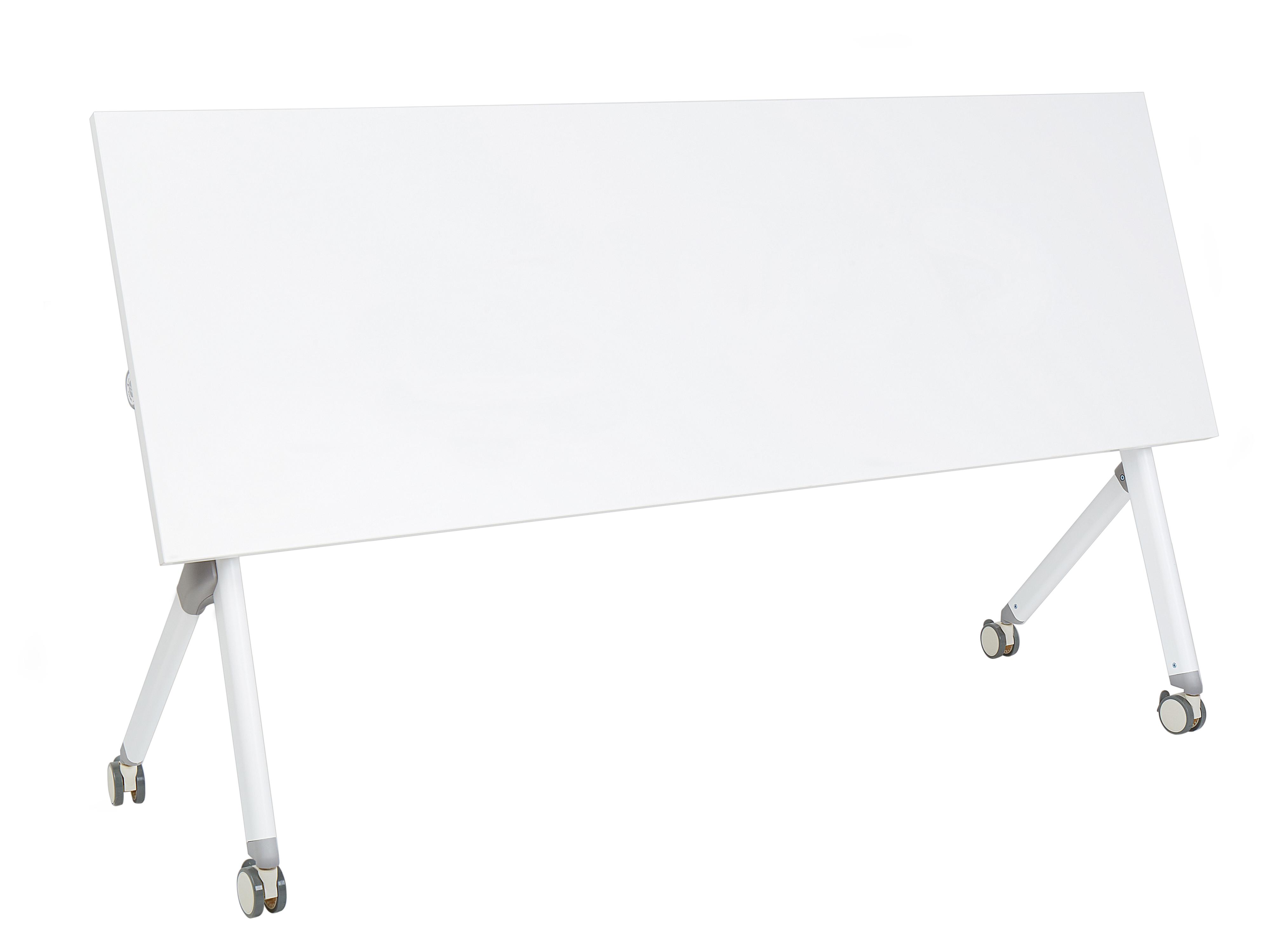 Inklapbaar bureau BENDI Wit 180 cm 60 cm met wielen