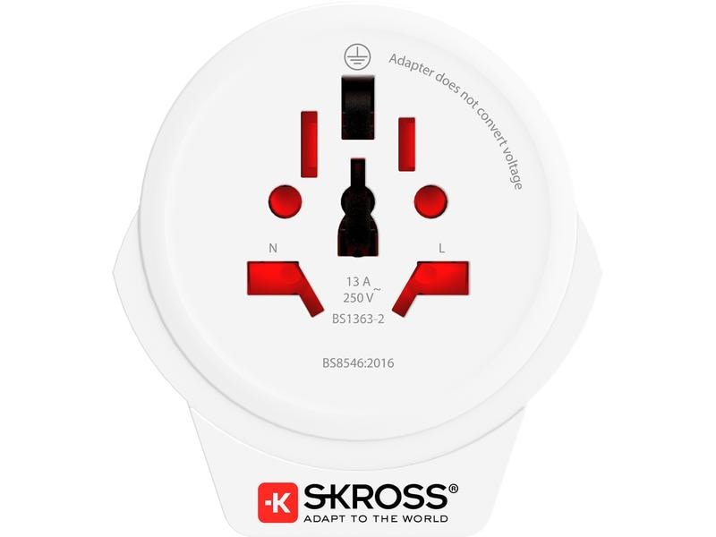 SKROSS Reiseadapter World USA mit USB Ladegerät Kompakter Reisestecker World zu USA mit USB Ladeanschluss