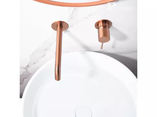 Robinet Mitigeur de Lavabo anti-calcaire Encastré Or Rose Cuivré IMEX GENOVA GLG053/ORC